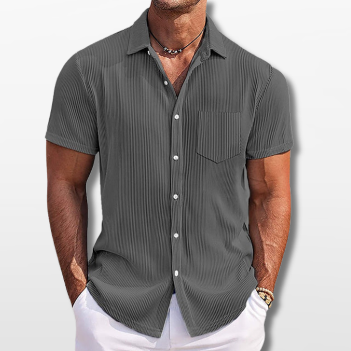 Chemise Homme Côtelée Manches Courtes