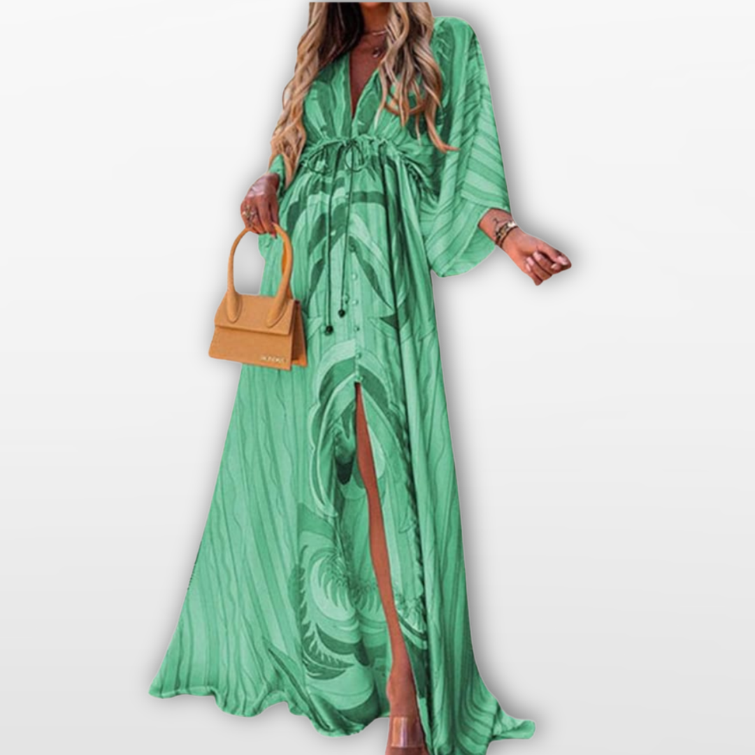 Robe Longue Femme Col V Bohème