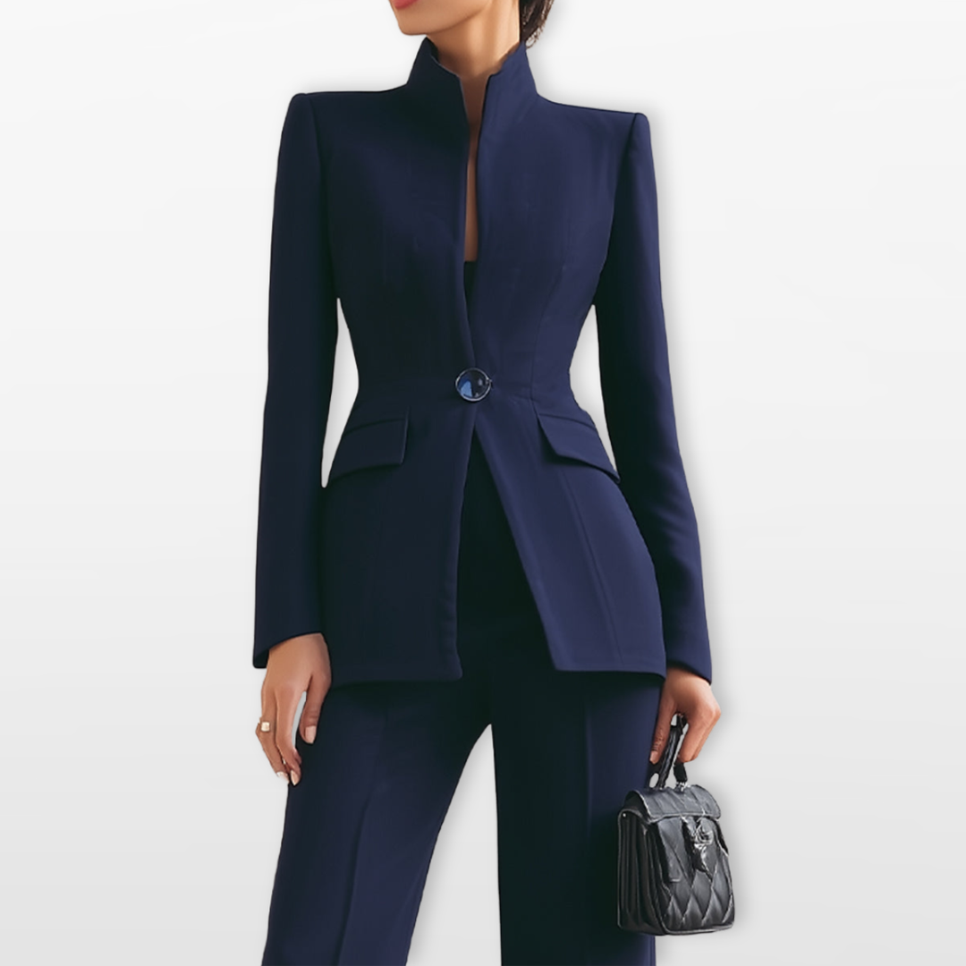 Ensemble Blazer Ajusté Pantalon Large Femme