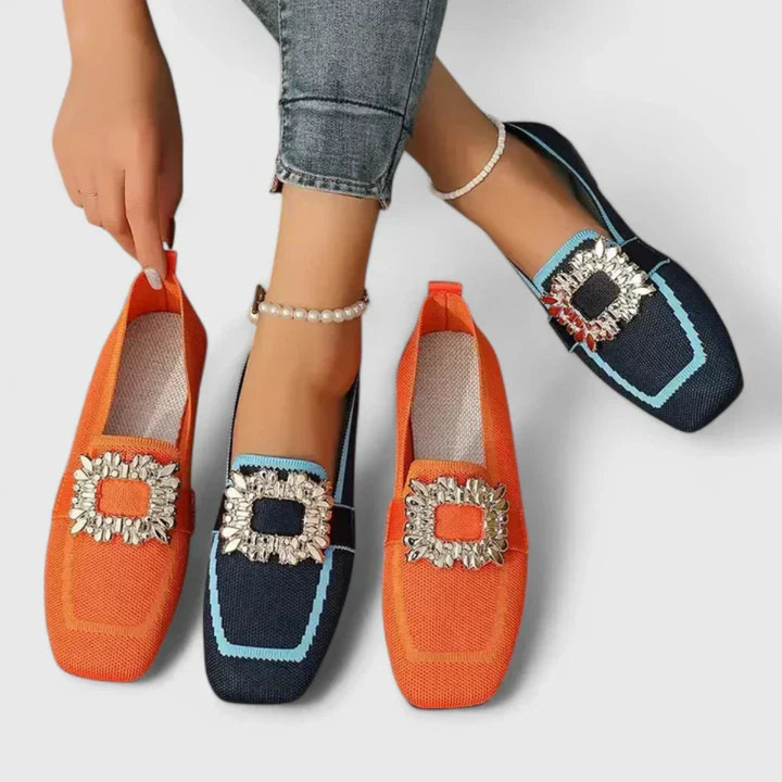 Mocassins Femme Slip On Bout Carré