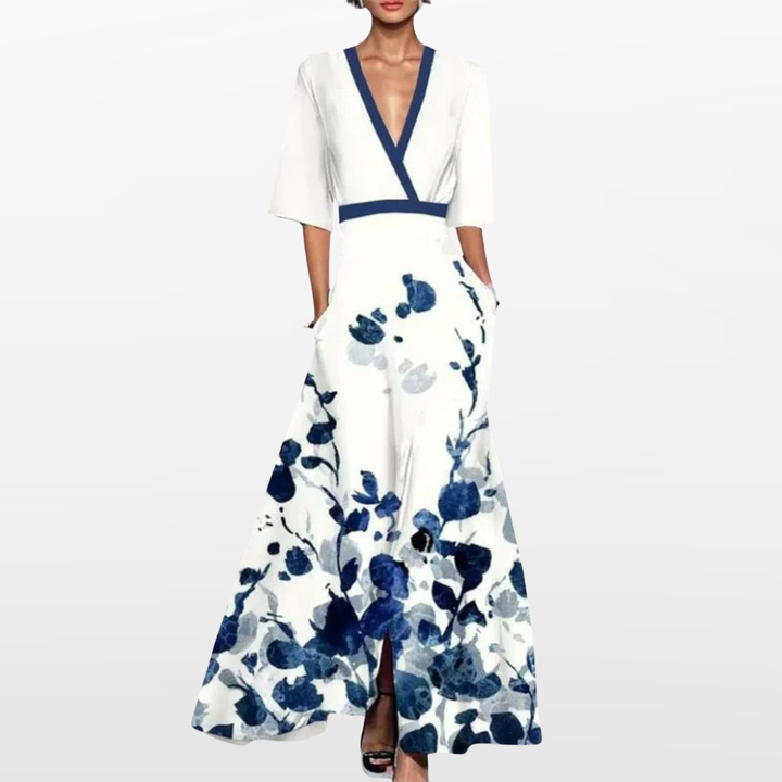 Robe Maxi Élégante Cache-Cœur Femme