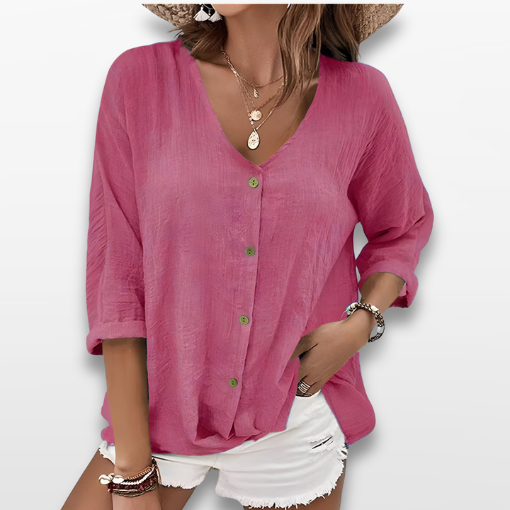 Blouse Femme Col V Fluide