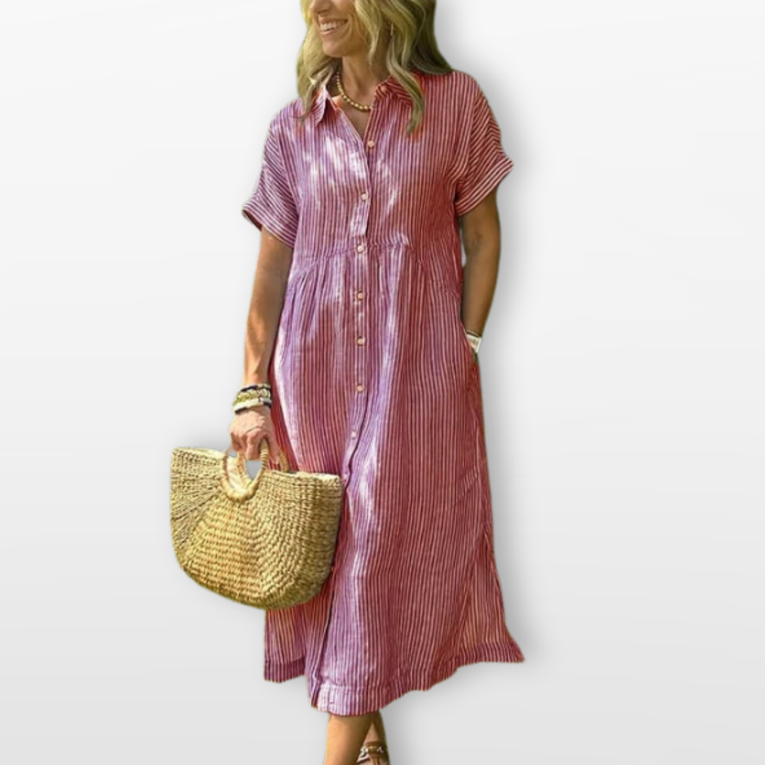 Robe Midi Femme Style Chemise