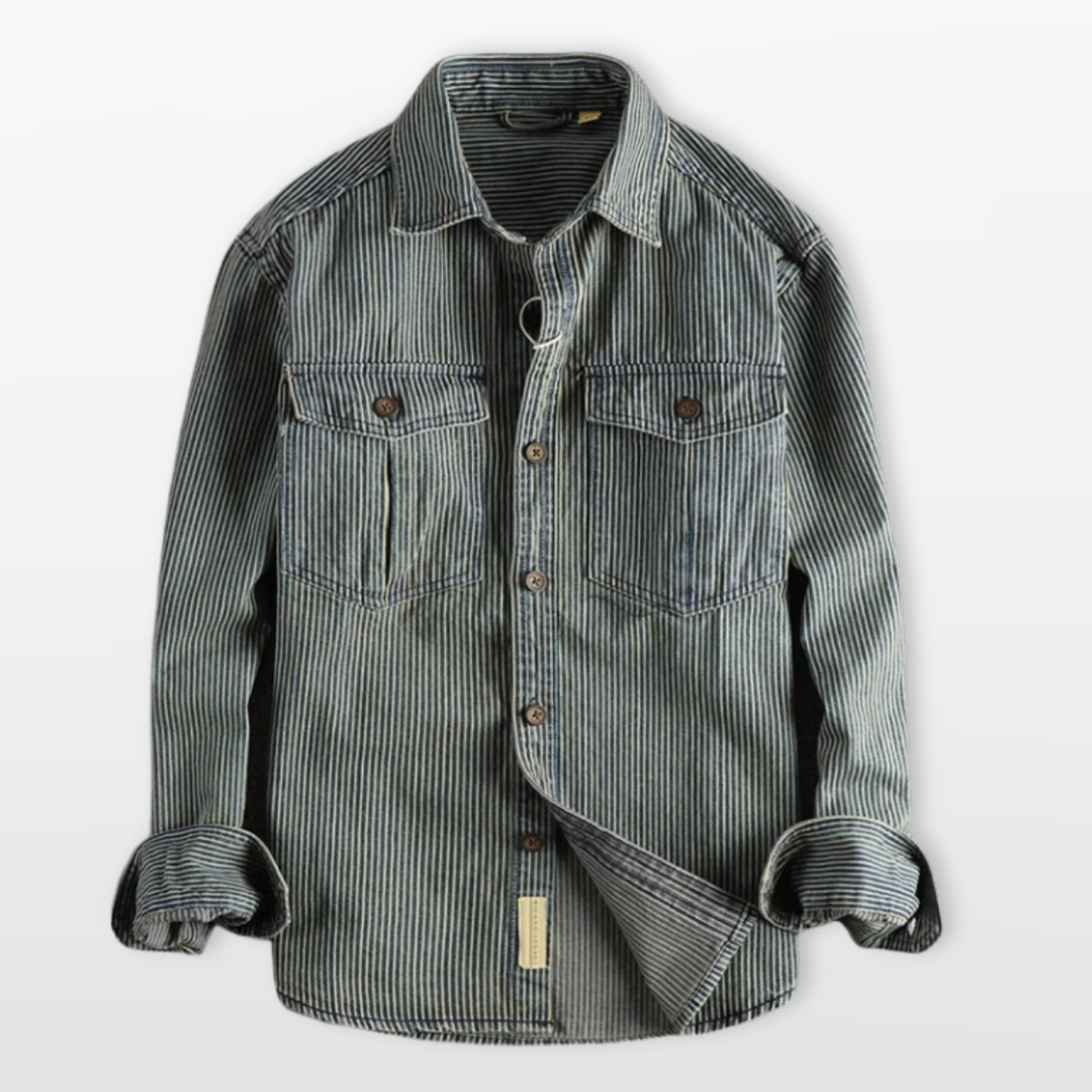 Chemise Homme Denim Rayé Style Moderne