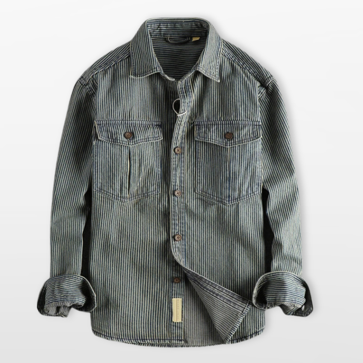 Chemise Homme Denim Rayé Style Moderne