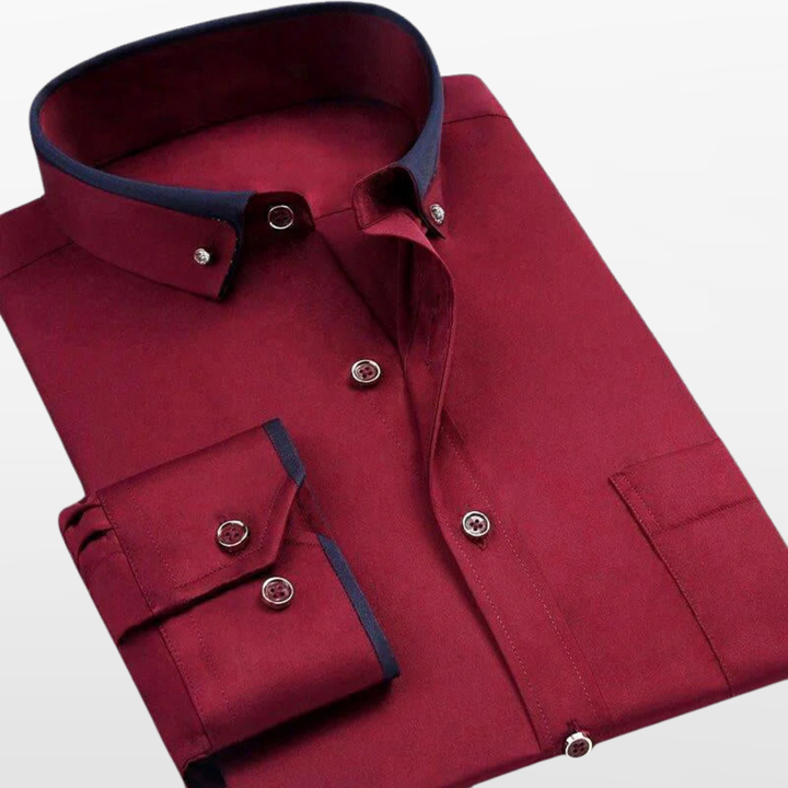 Chemise Ajustée Homme Col Contrasté