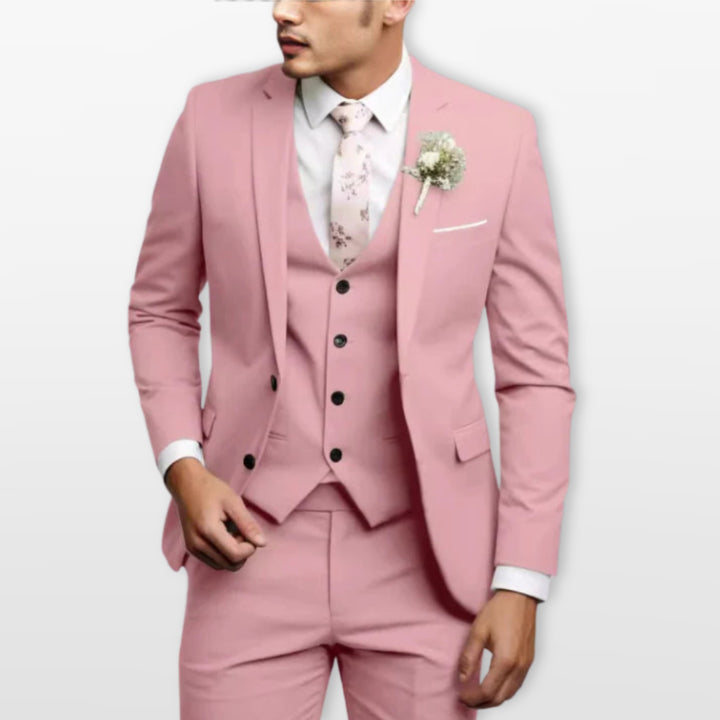 Costume Trois Pièces Ajusté Élégant Homme