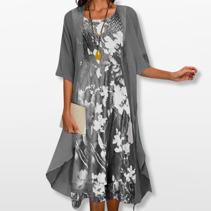 Robe Midi Fleurie Femme Fluide