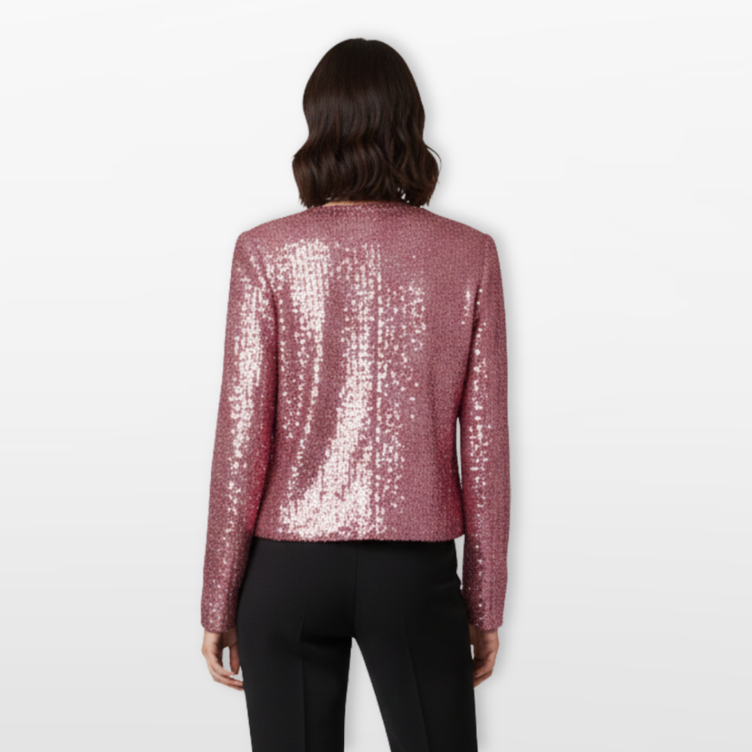 Veste Femme Sequins Courte Élégante Soirée