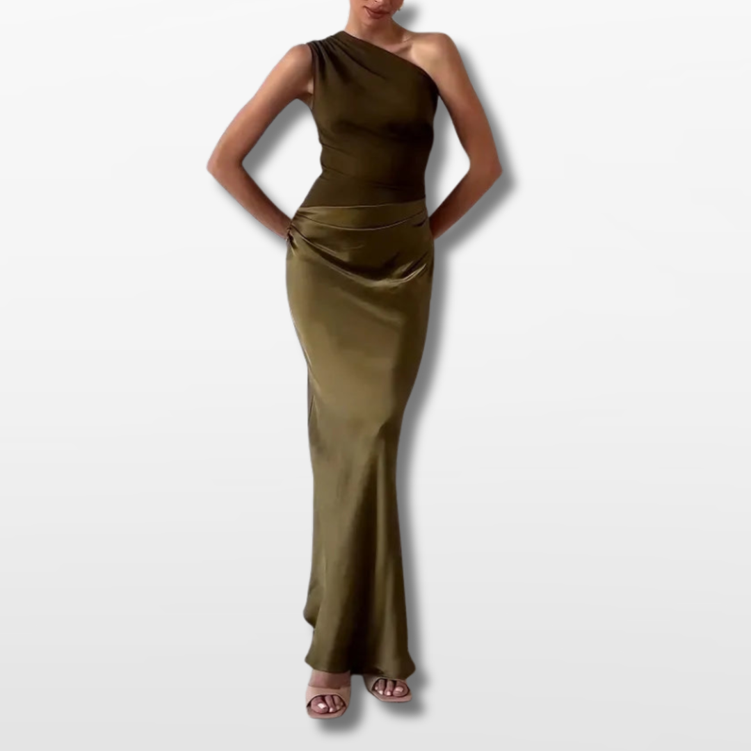 Robe Maxi Élégante Femme à Une Épaule