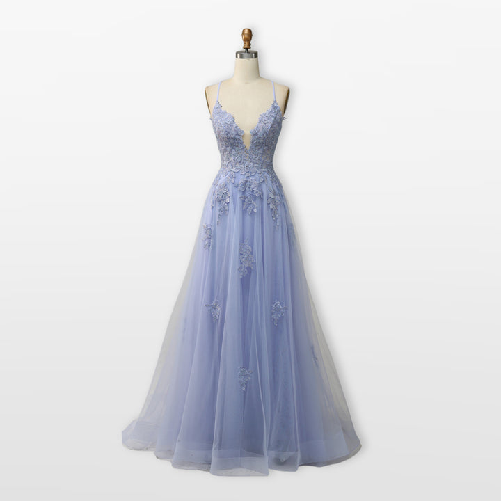 Robe Soirée Tulle Dentelle Dos Nu Femme