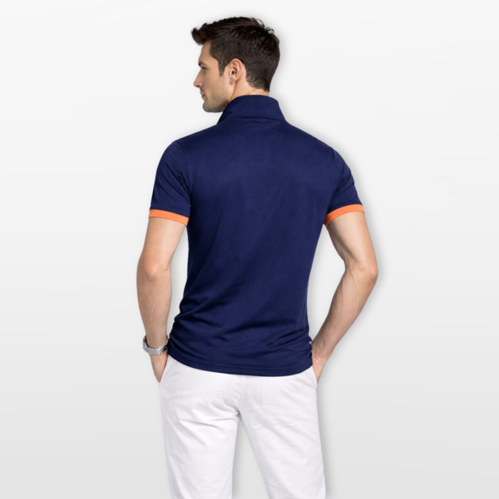 Polo Homme Coupe Ajustée Col Contrasté Élégant