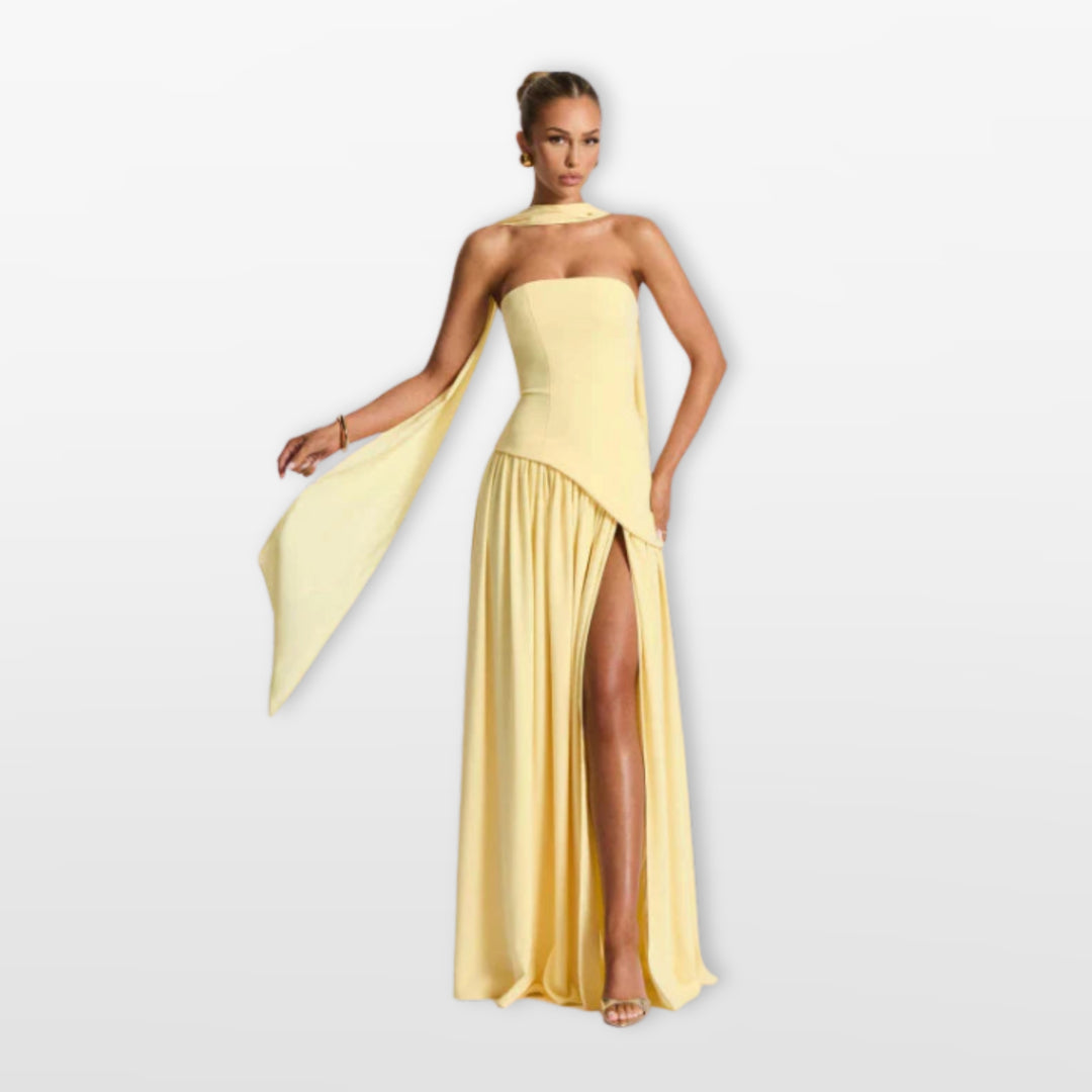 Robe Longue Bustier Élégante Fendue Soirée Femme
