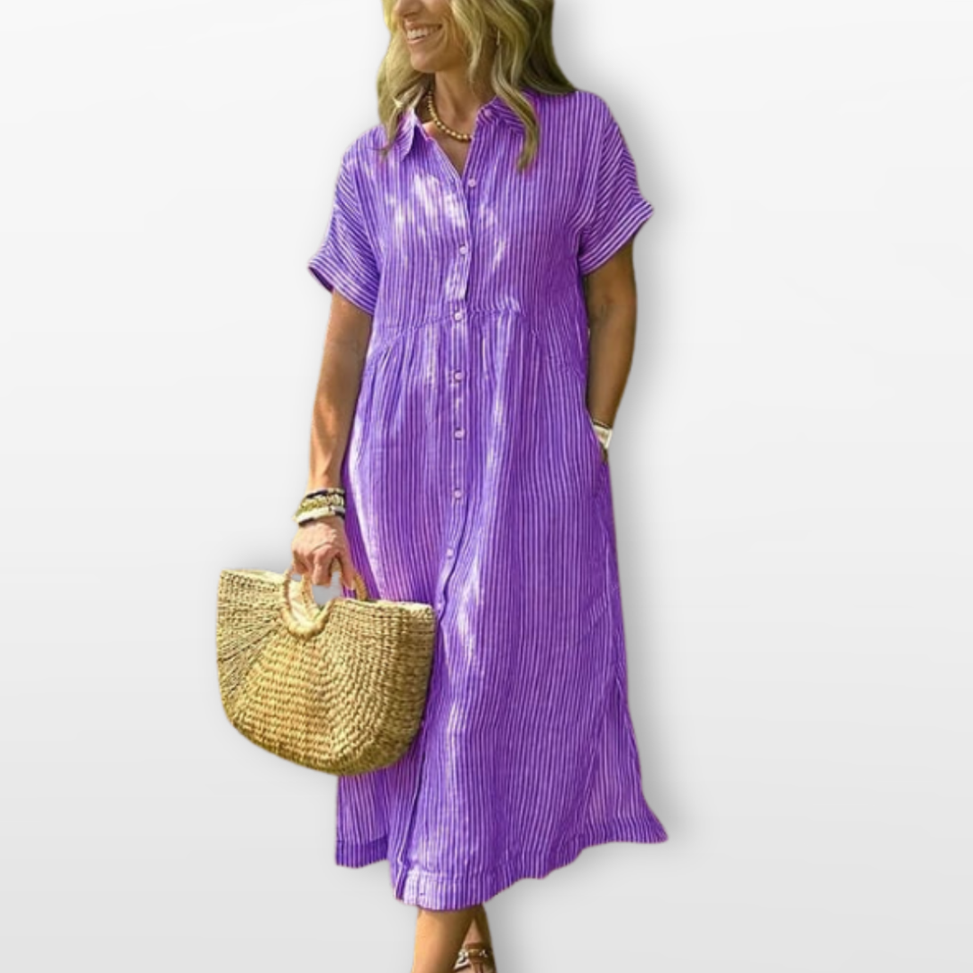 Robe Midi Femme Style Chemise