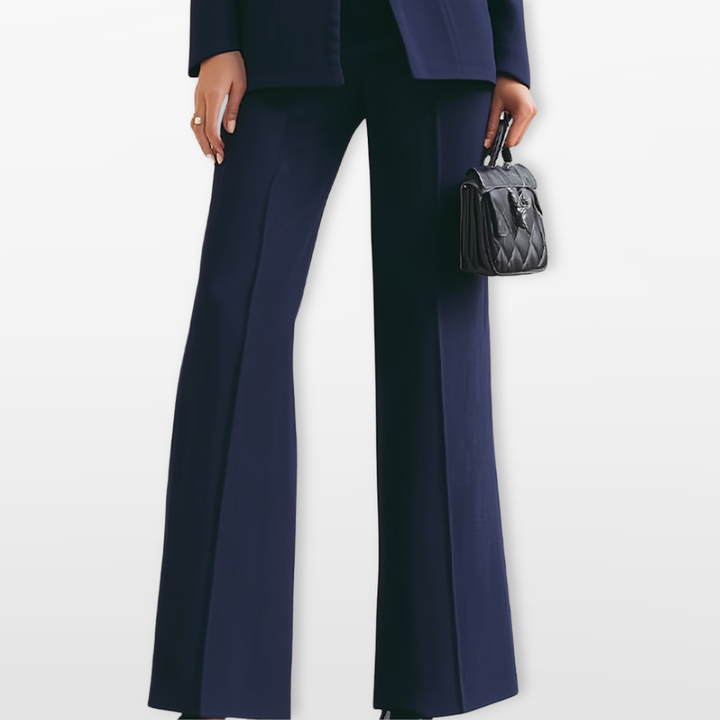 Ensemble Blazer Ajusté Pantalon Large Femme