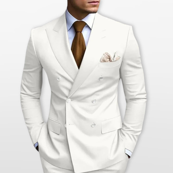 Costume Croisé Ajusté Élégant Homme