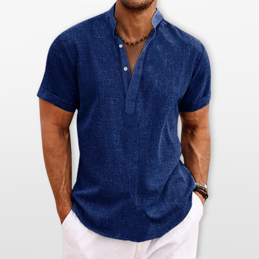 Polo Col V Coupe Ample Décontracté Homme