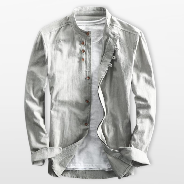 Chemise Homme Col Mao Boutonnée Moderne