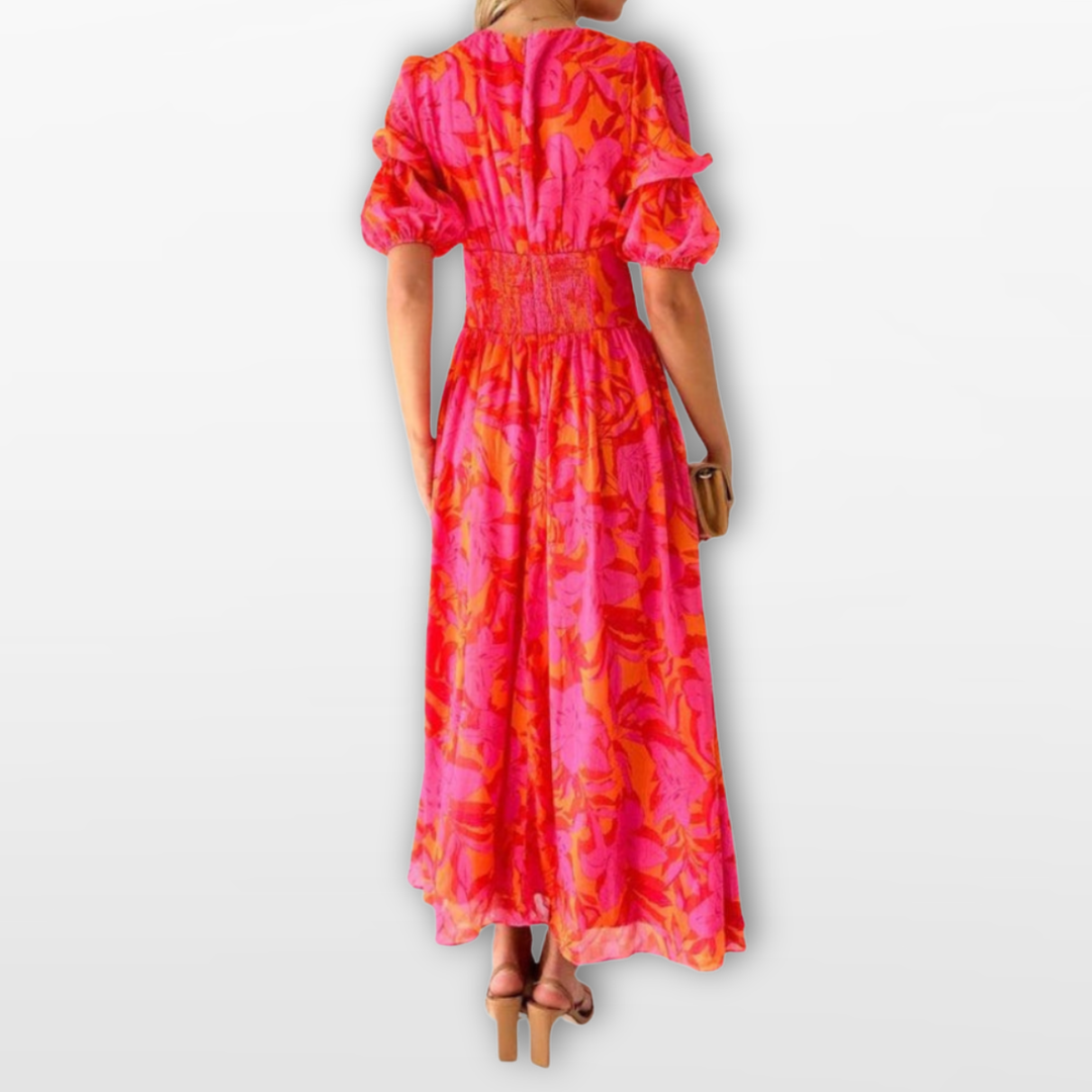 Robe Longue Femme Col V Fluide