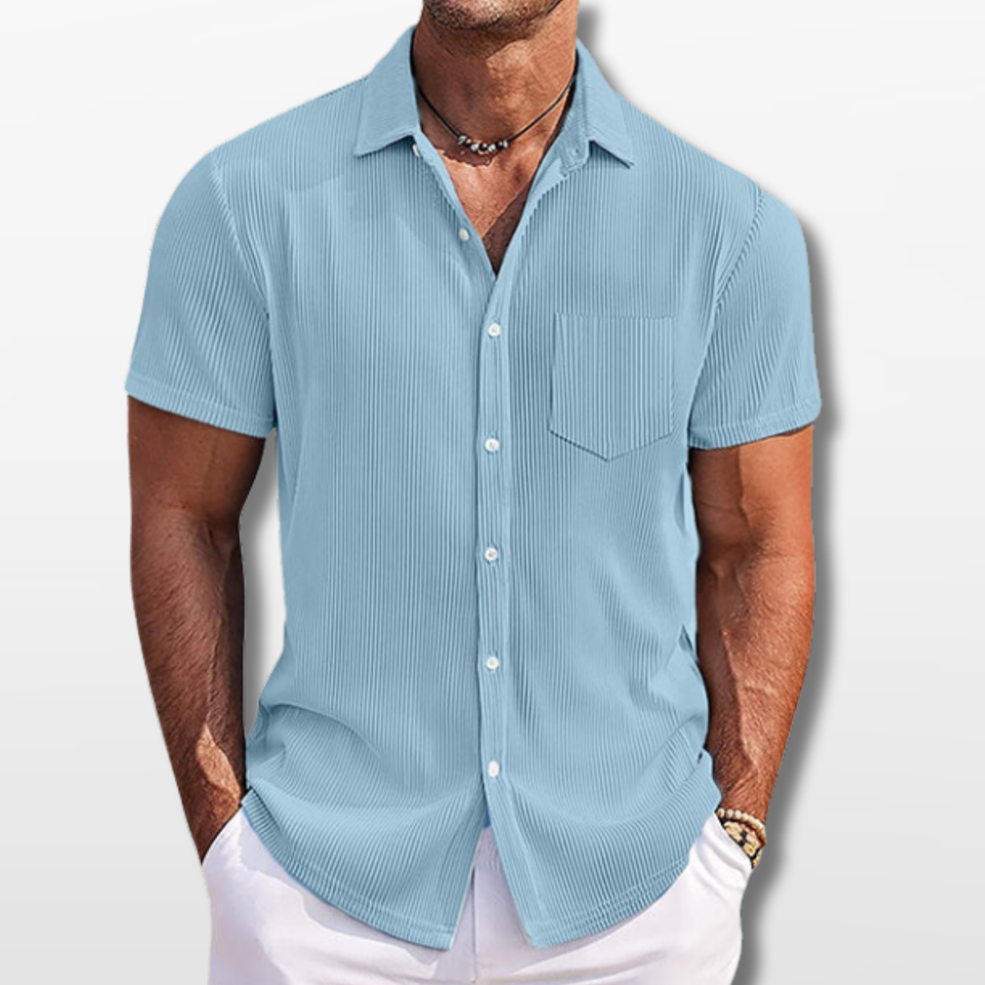 Chemise Homme Côtelée Manches Courtes