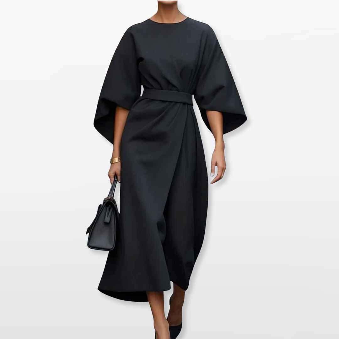 Robe Midi Femme Coupe Ceinturée