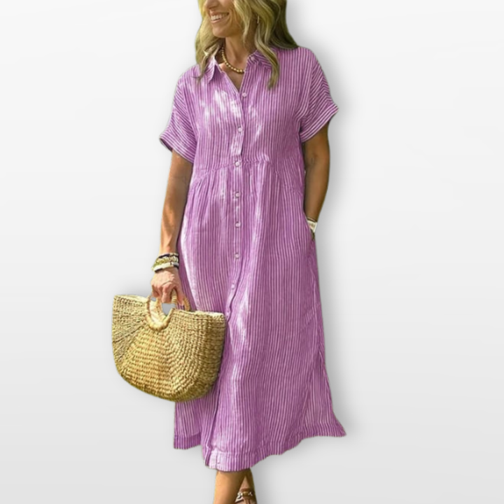 Robe Midi Femme Style Chemise