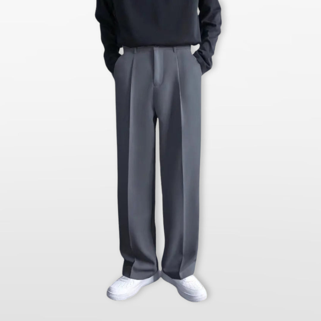 Pantalon Homme Large Plis Élégant Moderne