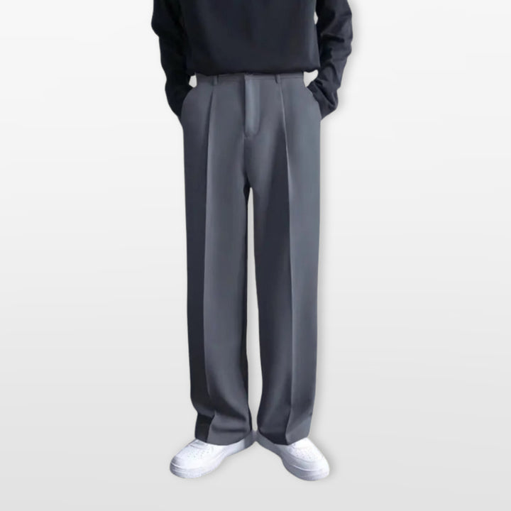 Pantalon Homme Large Plis Élégant Moderne