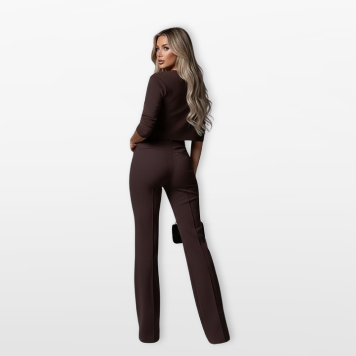 Ensemble Femme Deux Pièces Top et Pantalon Élégant
