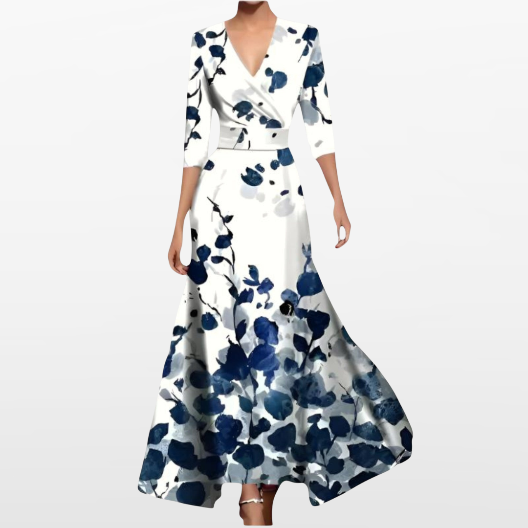 Robe Maxi Élégante Cache-Cœur Femme
