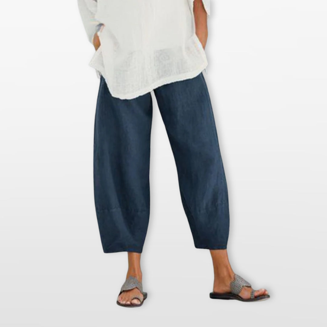Pantalon Court Large Décontracté Femme