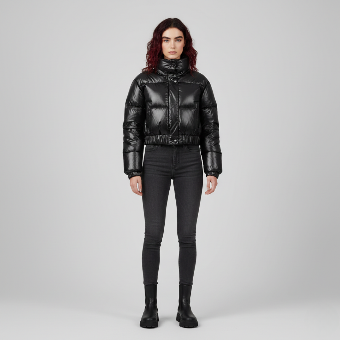 Léa - Veste en Moumoute à Col Montant