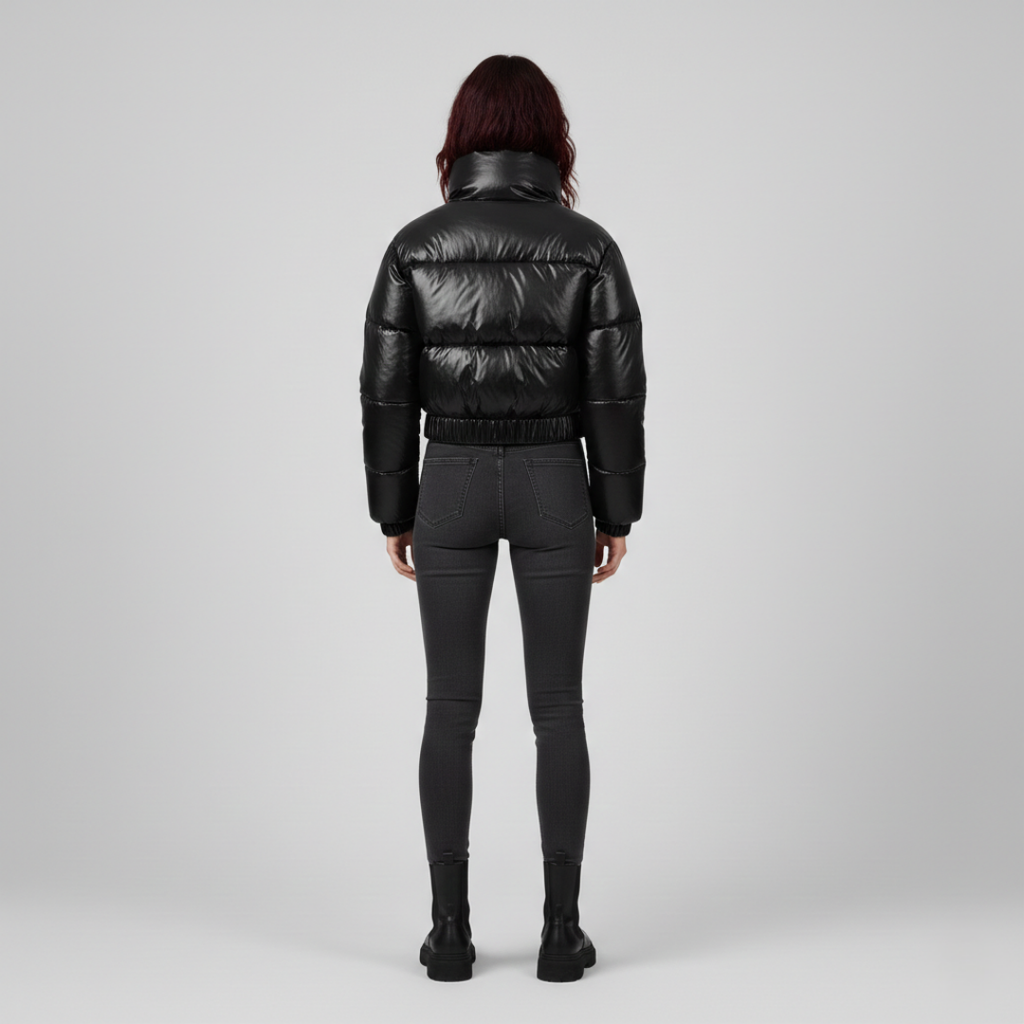 Léa - Veste en Moumoute à Col Montant