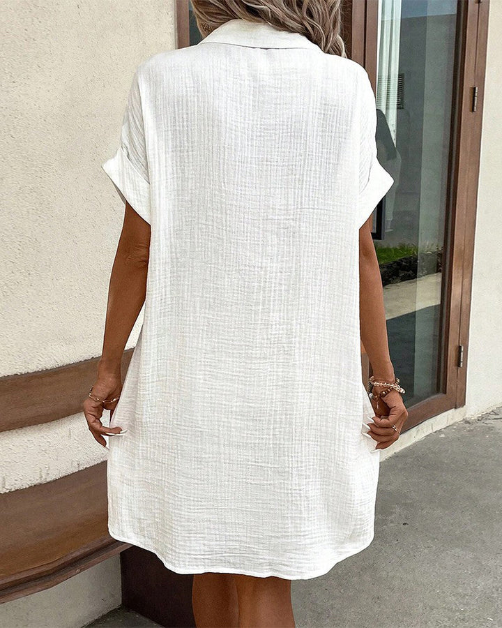 Robe Chemise Boutonnée Décontractée Femme