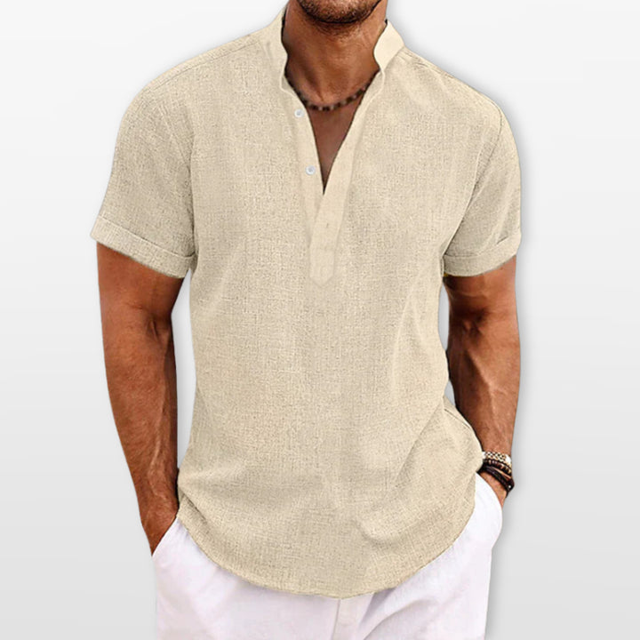 Polo Col V Coupe Ample Décontracté Homme
