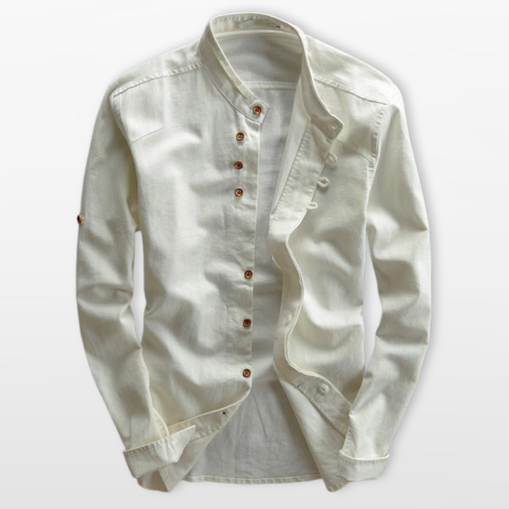 Chemise Homme Col Mao Boutonnée Moderne