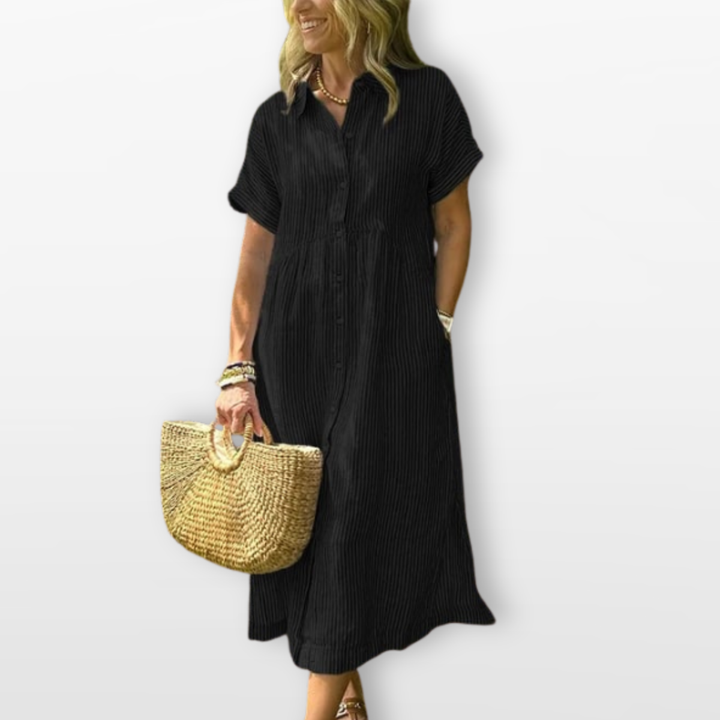 Robe Midi Femme Style Chemise