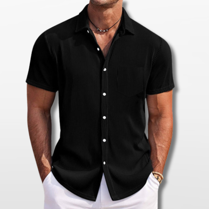 Chemise Homme Côtelée Manches Courtes