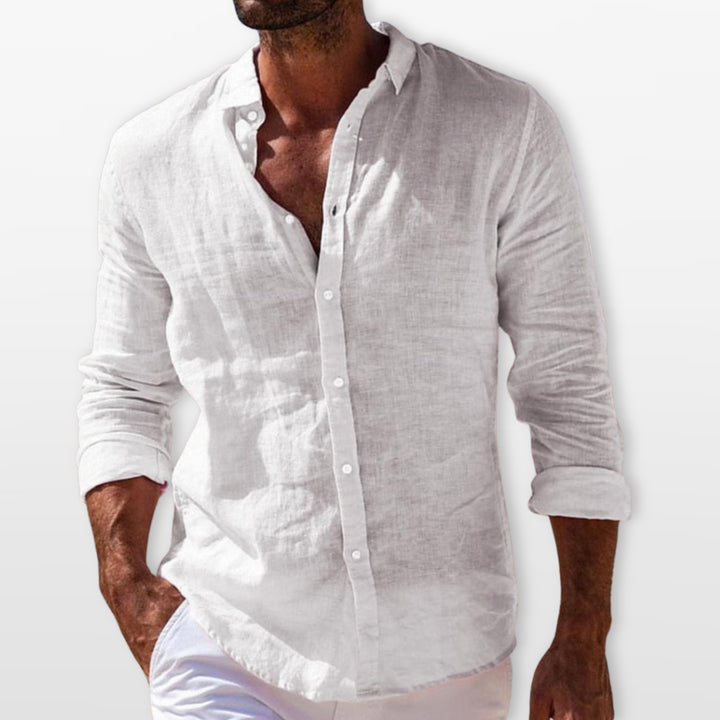 Chemise Lin Légère Boutonnée Homme
