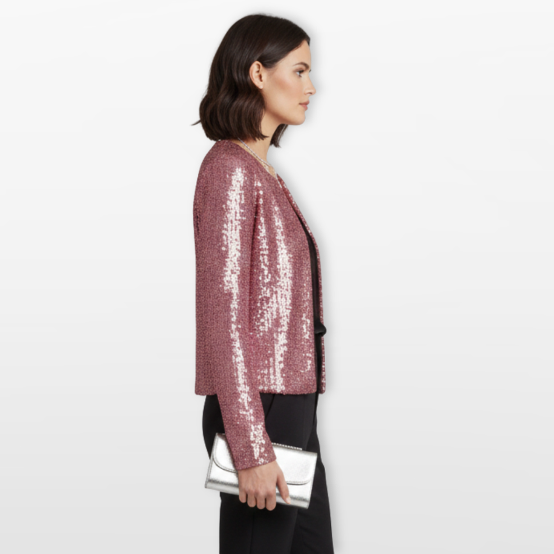 Veste Femme Sequins Courte Élégante Soirée