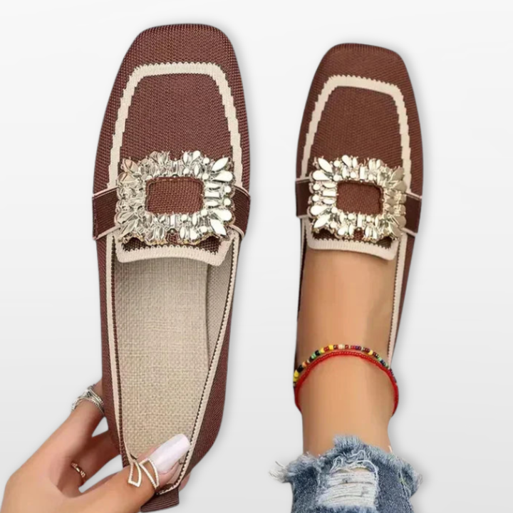 Mocassins Femme Slip On Bout Carré
