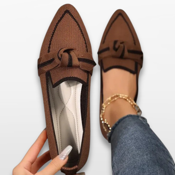 Mocassins Femme Orthopédiques à Nœud Bout Pointu