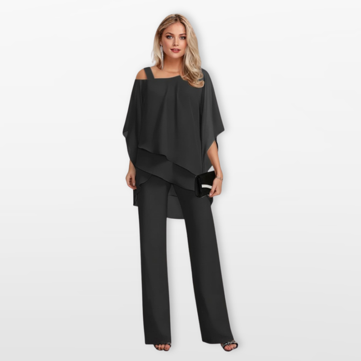 Ensemble Femme Élégant Asymétrique Pantalon Large