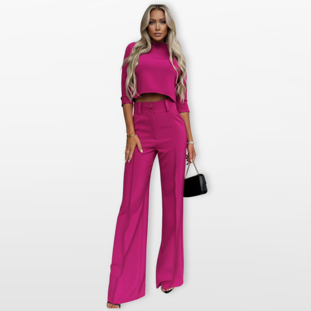 Ensemble Femme Deux Pièces Top et Pantalon Élégant