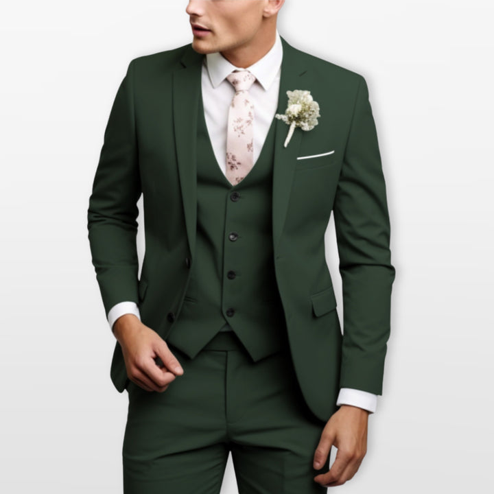Costume Trois Pièces Ajusté Élégant Homme