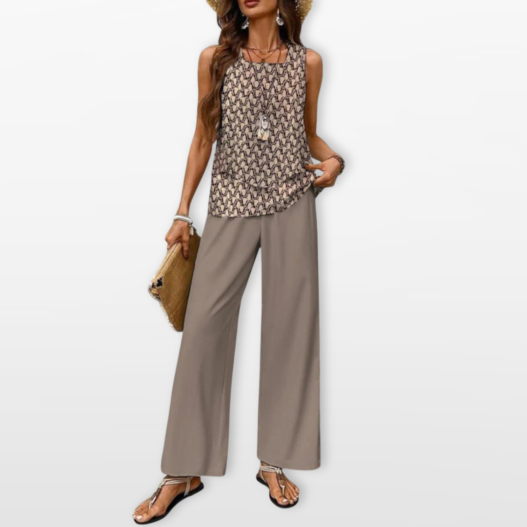 Ensemble Femme Pantalon Large Fluide
