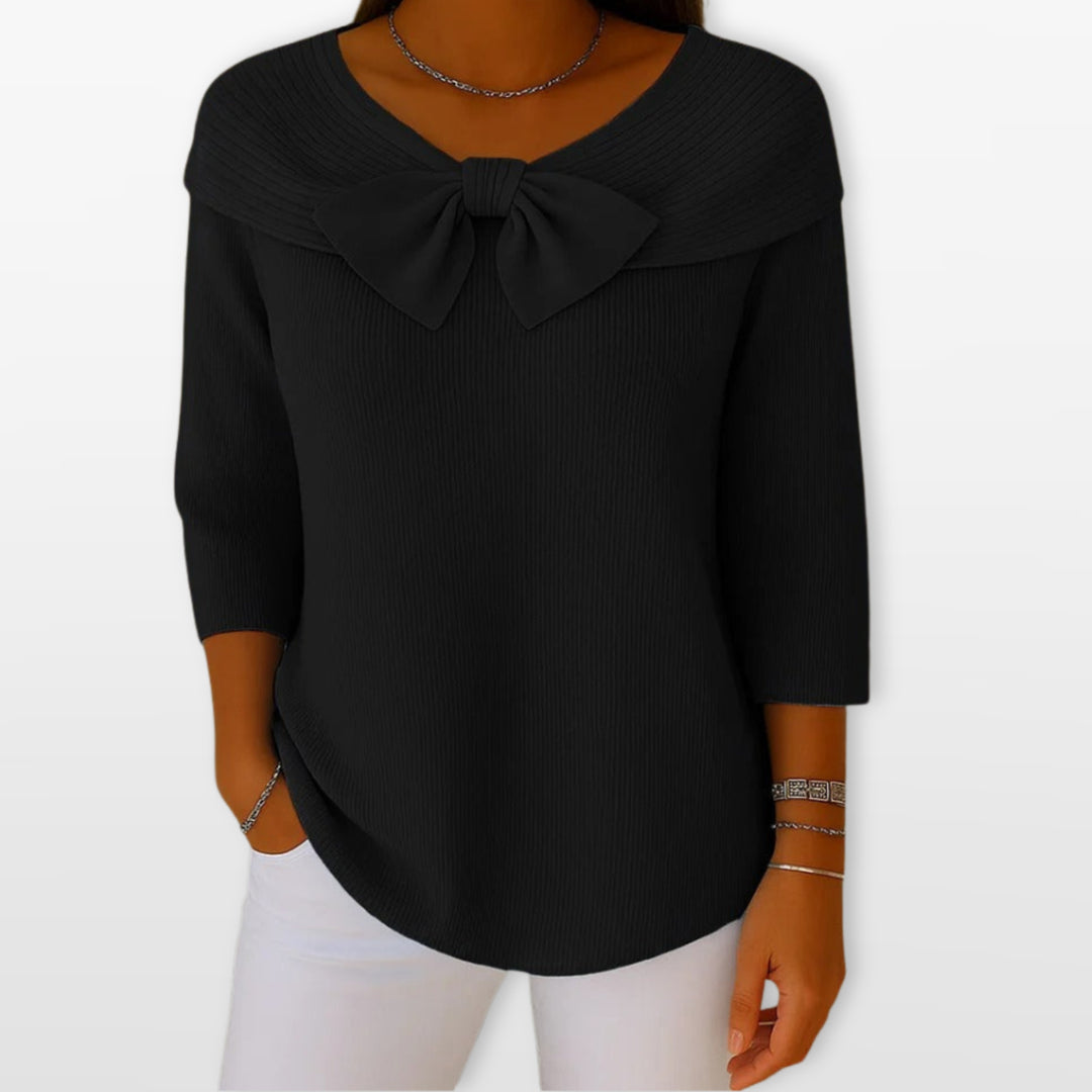 Pull Femme Maille Côtelée Nœud