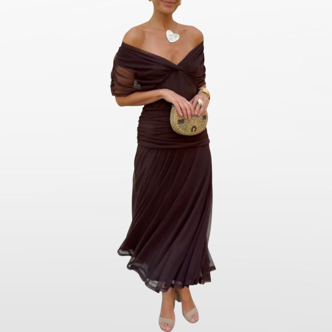 Robe Fleurie Épaules Dénudées Femme