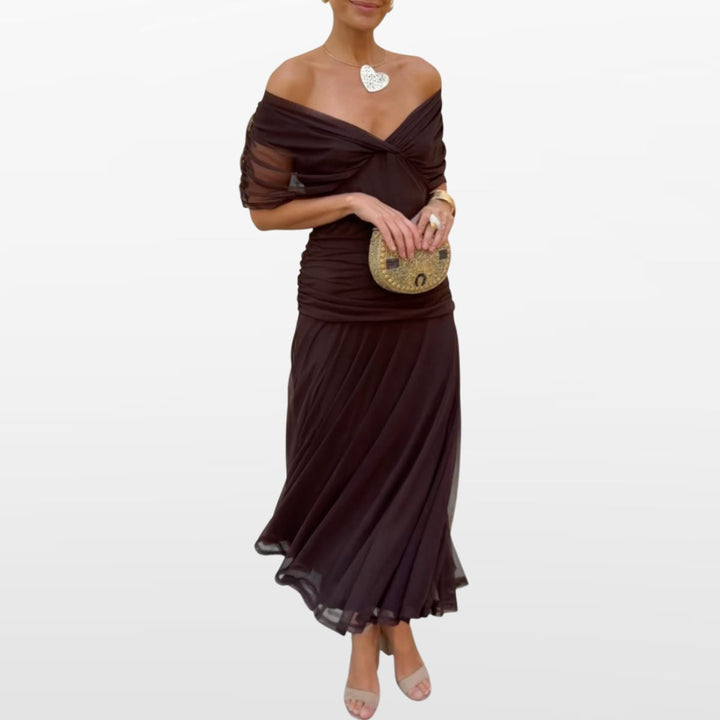 Robe Fleurie Épaules Dénudées Femme