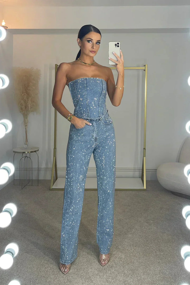 Combinaison Bustier Large Élégante Femme